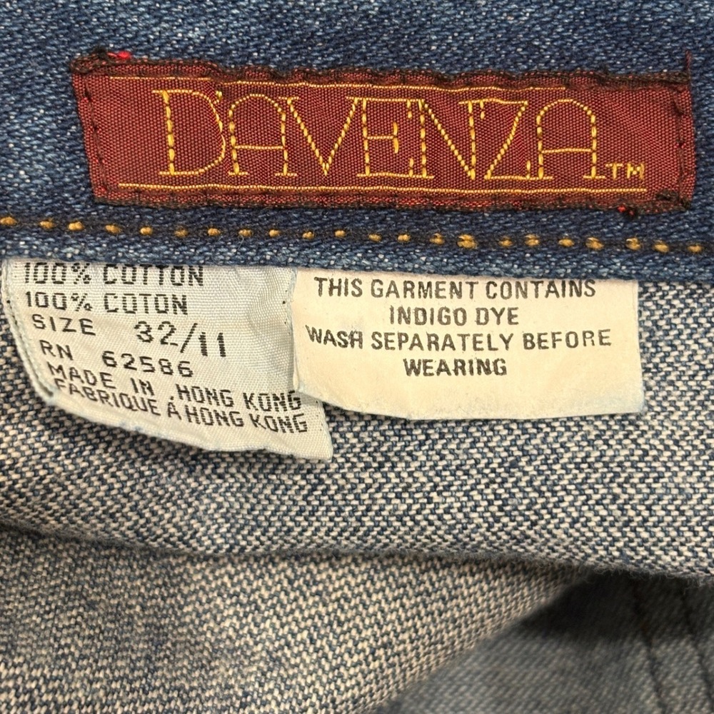VTG 90s Davenza Ltd Paneled Mule Ear Indigo Denim Carpenter Jeans Workwear 32 - Picture 10 of 10